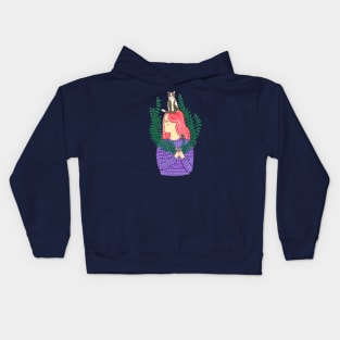 Cat on the head Kids Hoodie